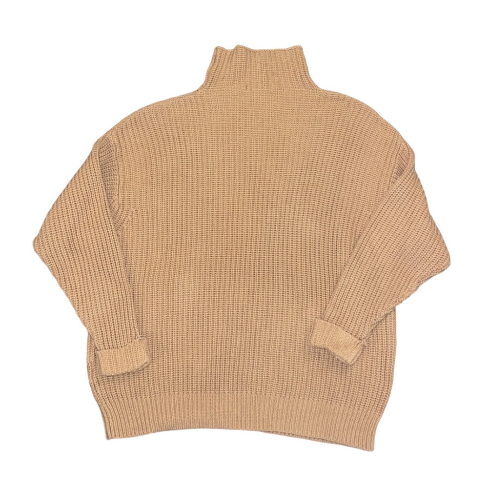 american eagle outfitters brown cable knit oversized drop shoulder turtleneck - Picture 6 of 6
